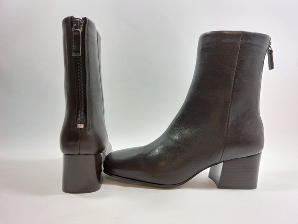 Low heeled brown ankle boots