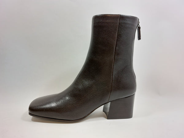 Low heeled brown ankle boots