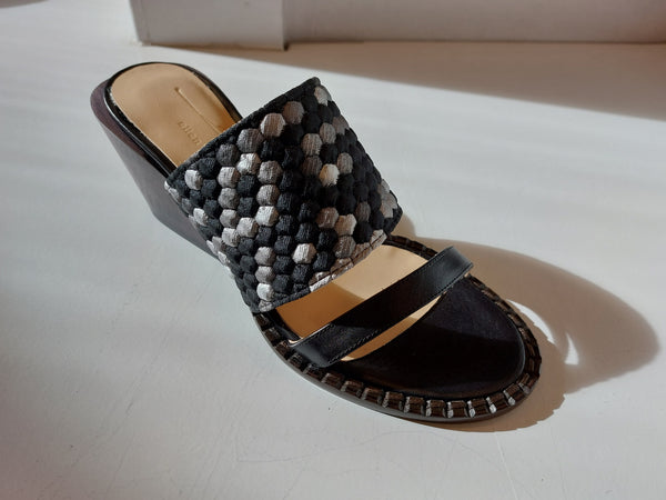 Mule sandals with black&grey pattern