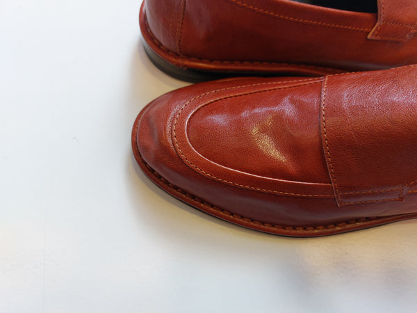 Soft leather mocassin in mahogany