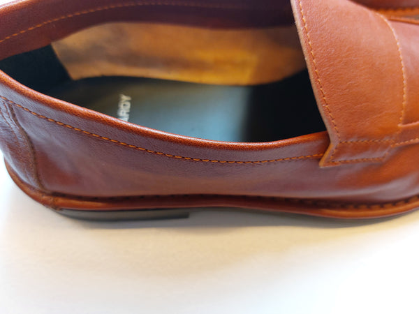 Soft leather mocassin in mahogany