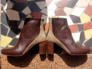 Heeled ankle boots in brown