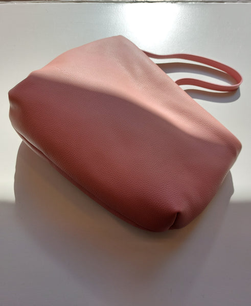 Asymmetrical big handbag in soft pink