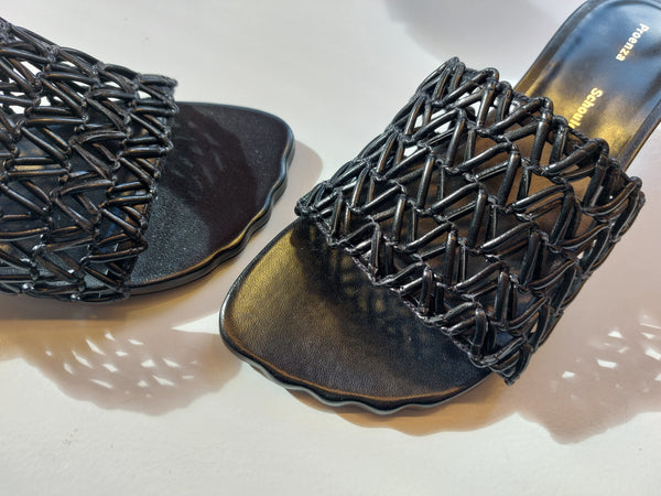 Woven leather mule sandal