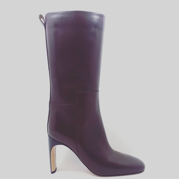Burgundy high heeled boots