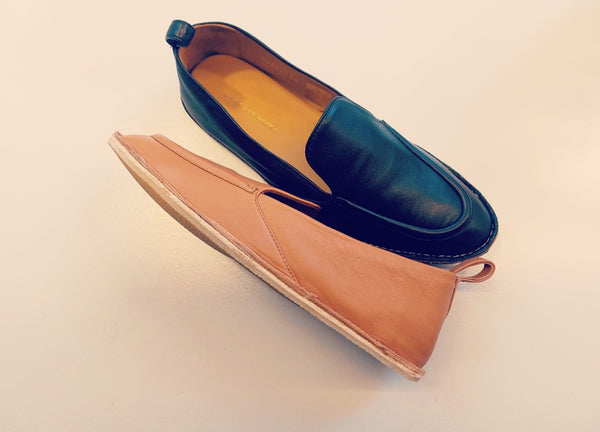 Soft leather mocassin in beige